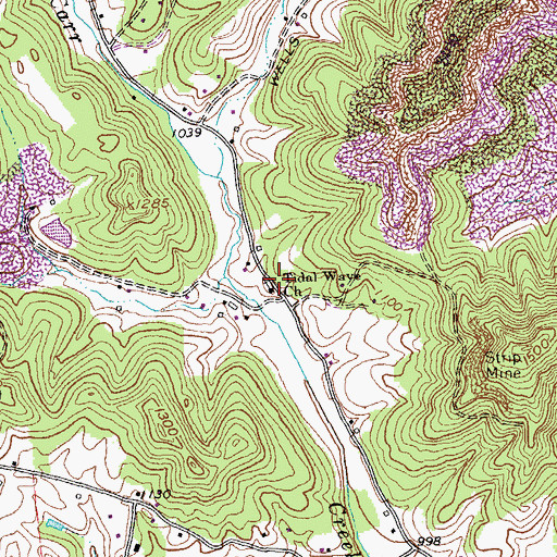 Topographic Map of Tidal Wave Church, KY