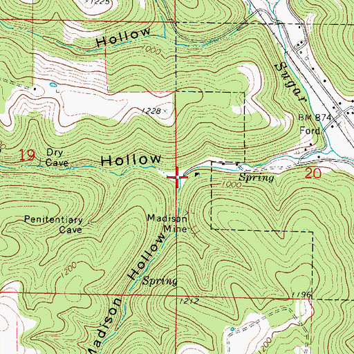 Topographic Map of Madison Hollow, AR