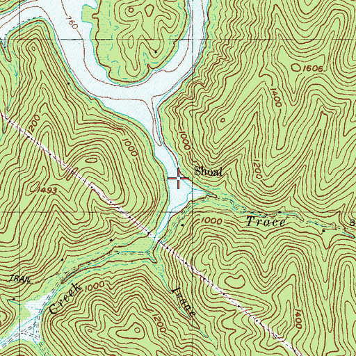 Topographic Map of Trace Branch, KY
