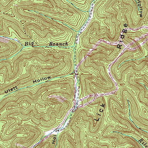 Topographic Map of Ulett Hollow, KY