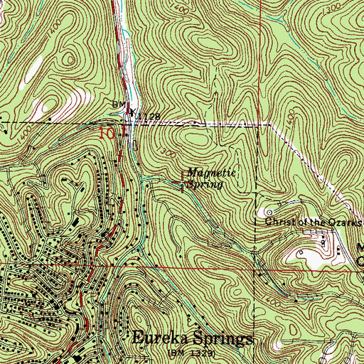 Topographic Map of Magnetic Spring, AR