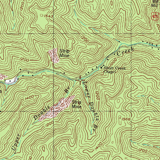 Topographic Map of Upper Double Branch, KY