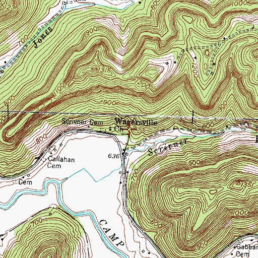Topographic Map of Wagersville Church, KY