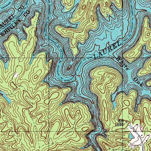 Topographic Map of Whippoorwill Creek, KY