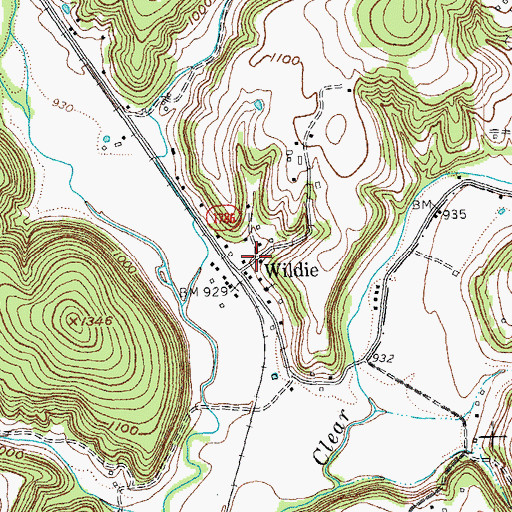 Topographic Map of Wildie, KY