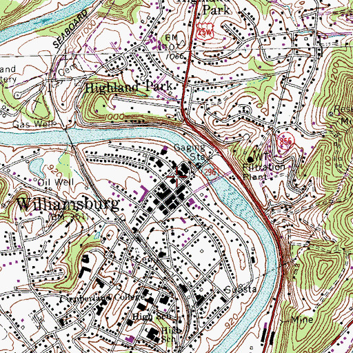 Topographic Map of Williamsburg, KY