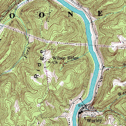 Topographic Map of Wilson Ridge Church, KY