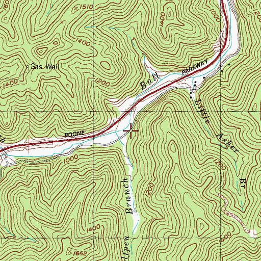 Topographic Map of Wolfpen Branch, KY