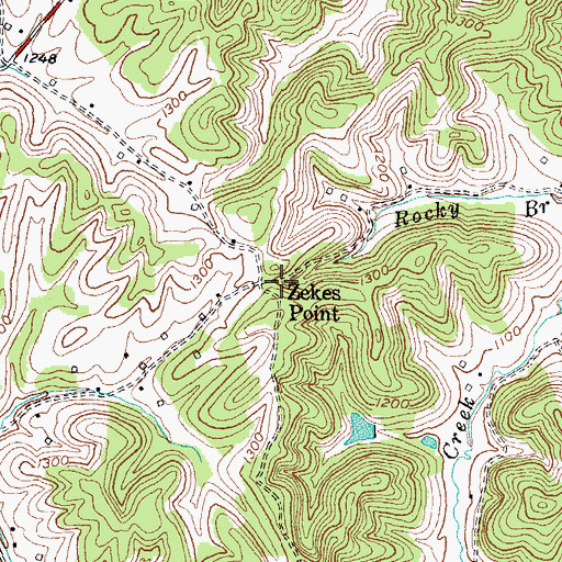 Topographic Map of Zekes Point, KY