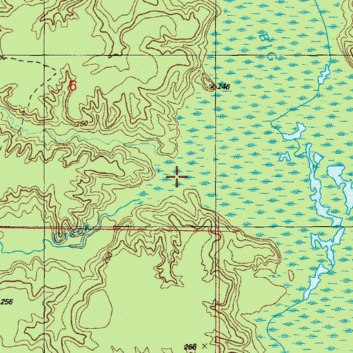 Topographic Map of Maple Creek, AR