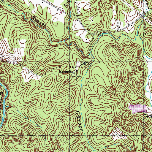Topographic Map of Roundtop Church, KY