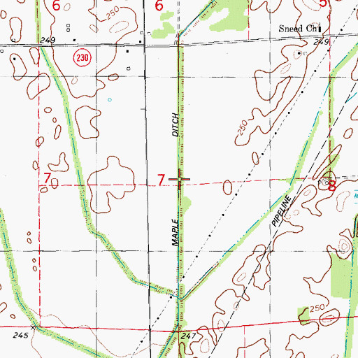 Topographic Map of Maple Ditch, AR