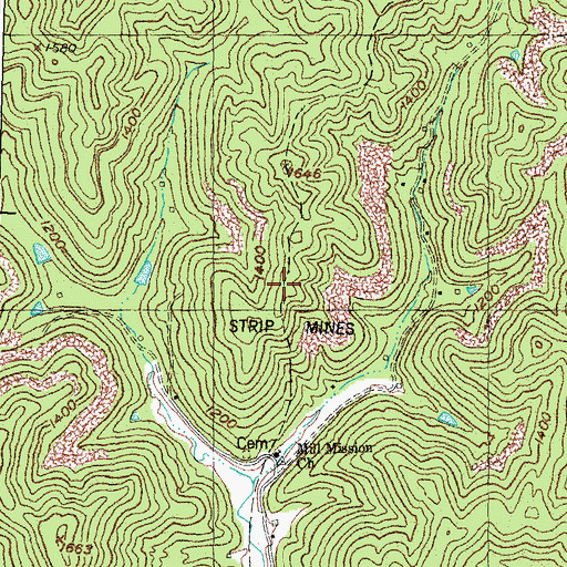 Topographic Map of Mill Mission Church, KY
