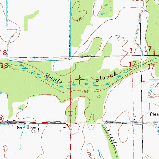 Topographic Map of Maple Slough, AR