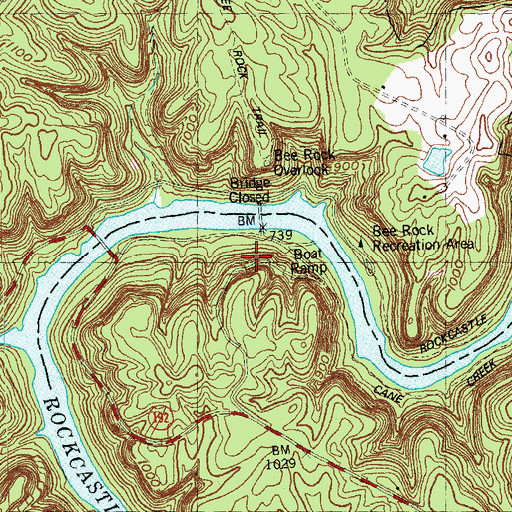Topographic Map of Bee Rock Campground, KY