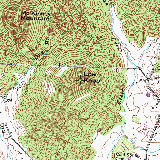 Topographic Map of Low Knob, KY