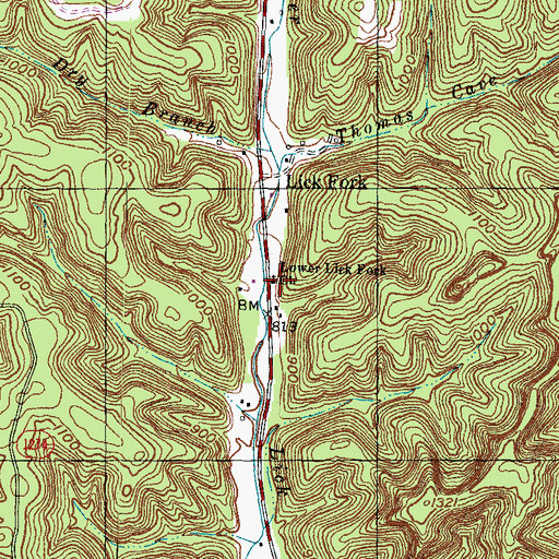 Topographic Map of Lower Lick Fork Church, KY
