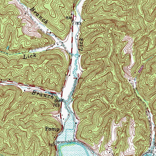 Topographic Map of Johns Branch, KY