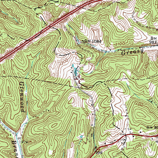 Topographic Map of Easterline Shelter, KY