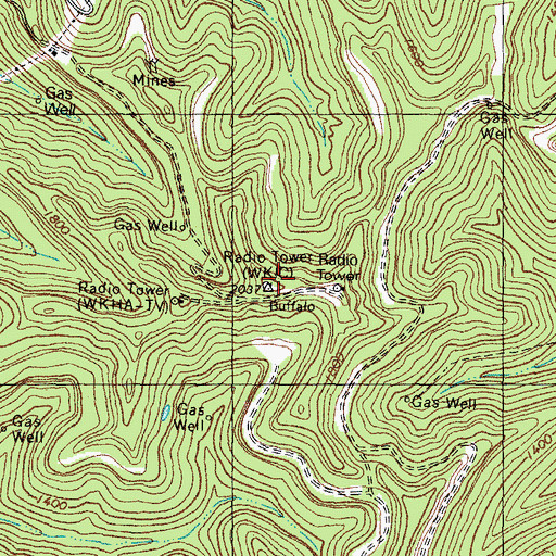 Topographic Map of WKIC Radio Tower, KY