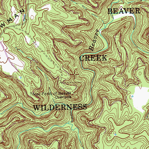 Topographic Map of Beaver Creek Wilderness, KY