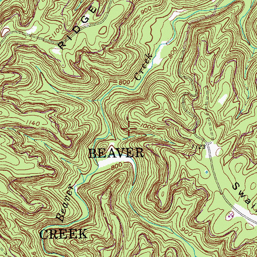 Topographic Map of Beaver Creek Wildlife Management Area, KY