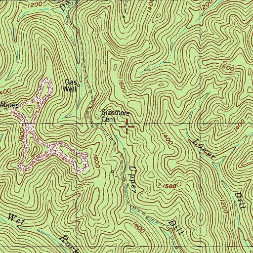 Topographic Map of Sizemore Cemetery, KY