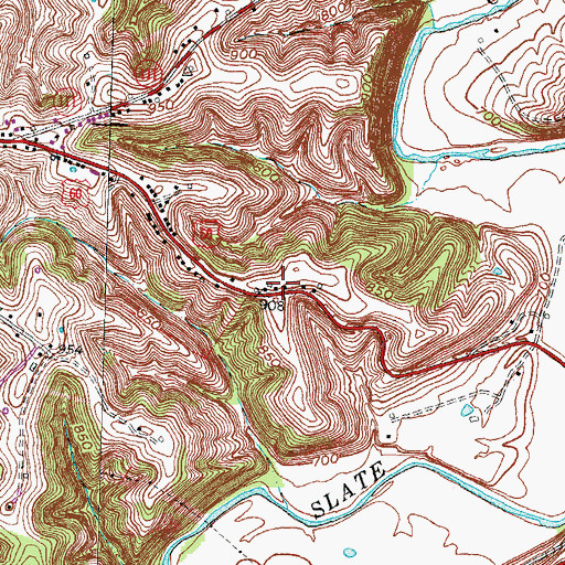 Topographic Map of Bath County, KY