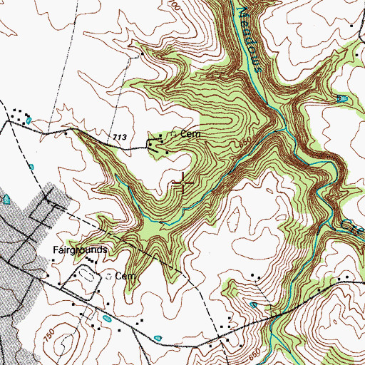 Topographic Map of Breckinridge County, KY