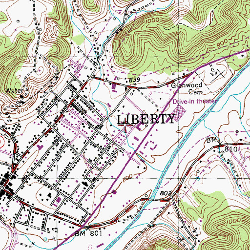 Topographic Map of Casey County, KY