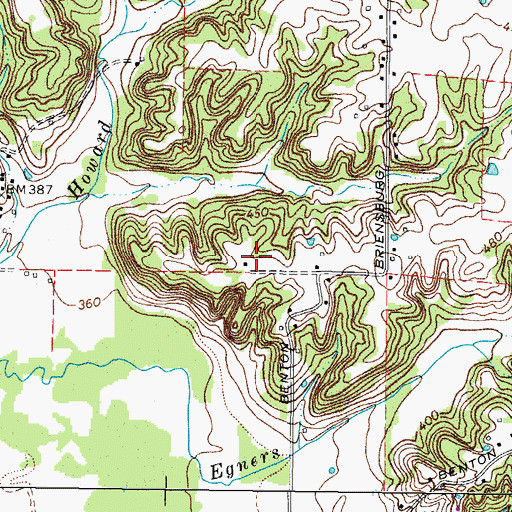Topographic Map of Marshall County, KY
