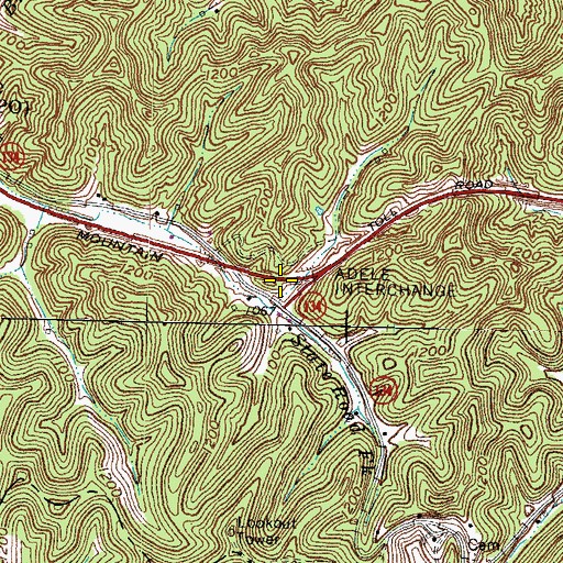 Topographic Map of Adele Interchange, KY