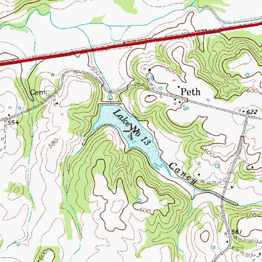 Topographic Map of Lake Number 13, KY