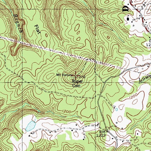 Topographic Map of Mount Victory Lookout Tower, KY