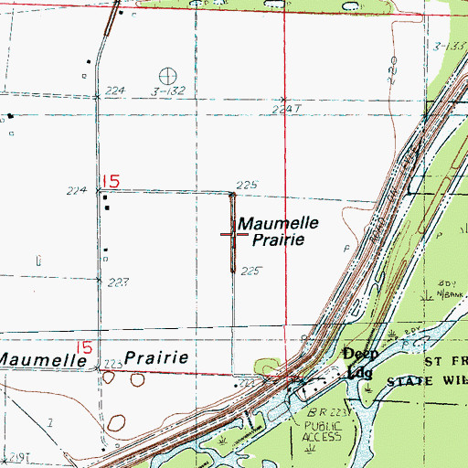 Topographic Map of Maumelle Prairie, AR