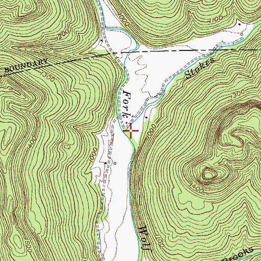 Topographic Map of Stokes Creek, TN