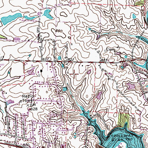 Topographic Map of WCND-AM (Shelbyville), KY