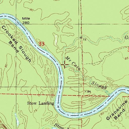 Topographic Map of McCain Slough, AR