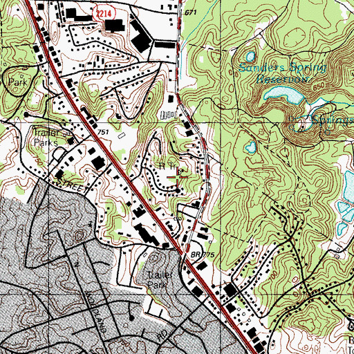 Topographic Map of WASE-FM (Fort Knox), KY