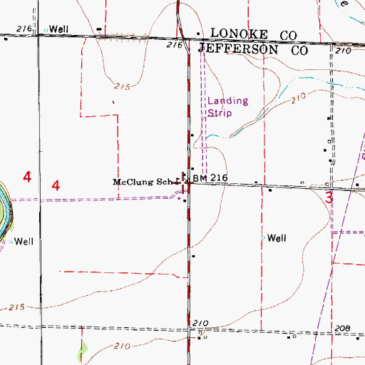 Topographic Map of McClung School, AR
