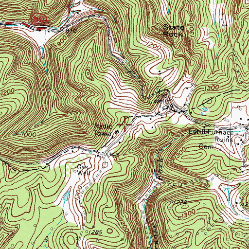 Topographic Map of WSKV-FM (Stanton), KY