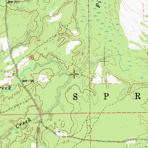 Topographic Map of Melton Creek, AR