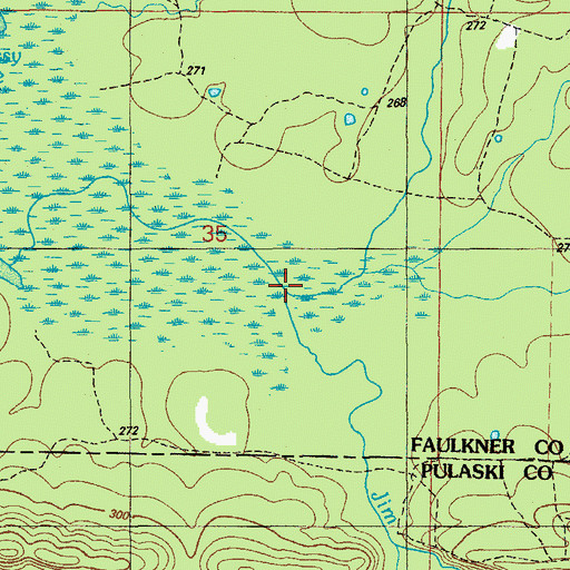 Topographic Map of Mile Creek, AR