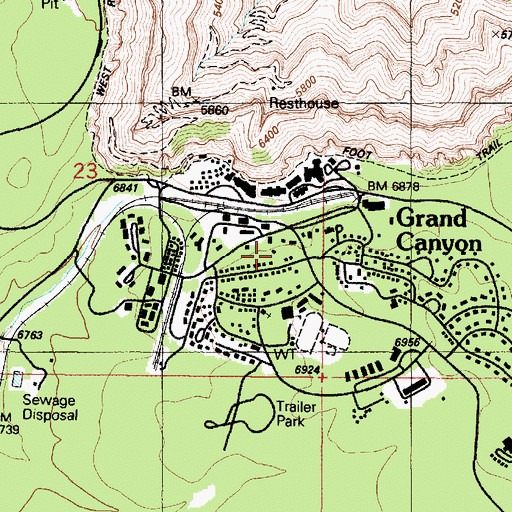 Topographic Map of Grand Canyon, AZ