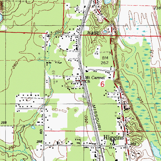 Topographic Map of Mount Carmel Church, AR