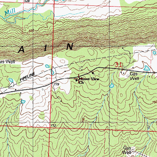 Topographic Map of Mount View Church, AR