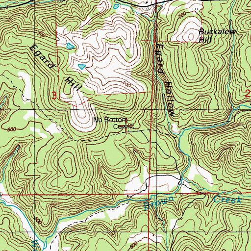 Topographic Map of No Bottom Cemetery, AR