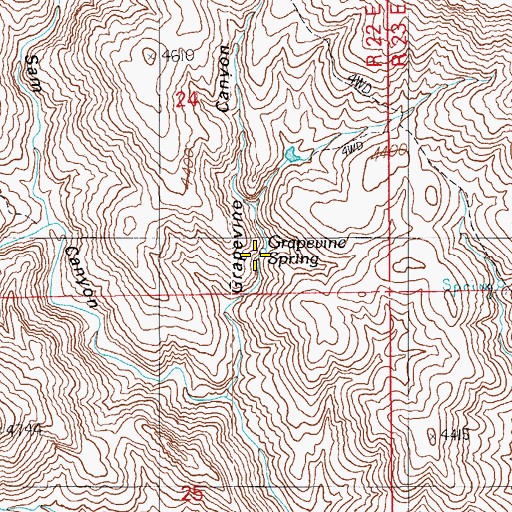 Topographic Map of Grapevine Spring, AZ