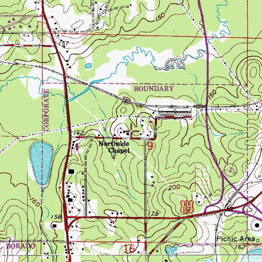 Topographic Map of Northside Chapel, AR