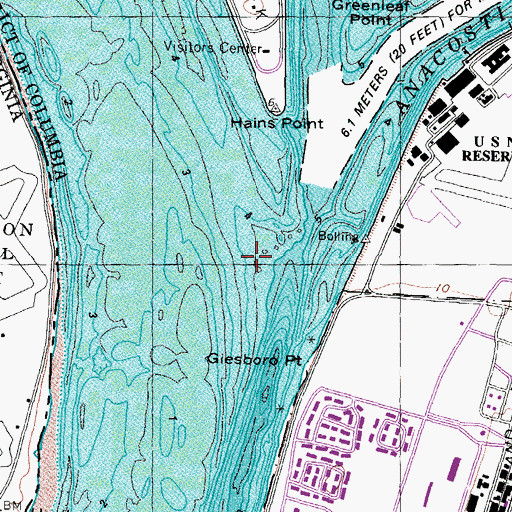 Topographic Map of Georgetown Channel, DC